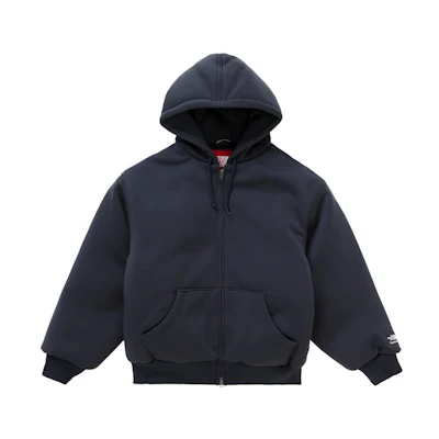 Supreme TNF Down Filled Zip Up Hooded Sweatshirt Navy