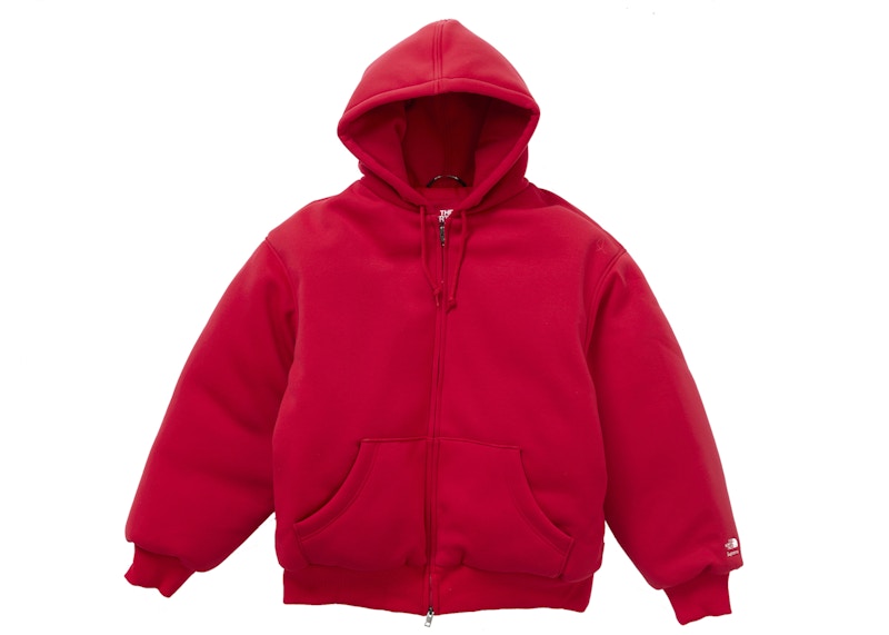 Supreme The North Face Down Filled Zip Up Hooded Sweatshirt Red