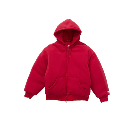 Supreme TNF Down Filled Zip Up Hooded Sweatshirt Red
