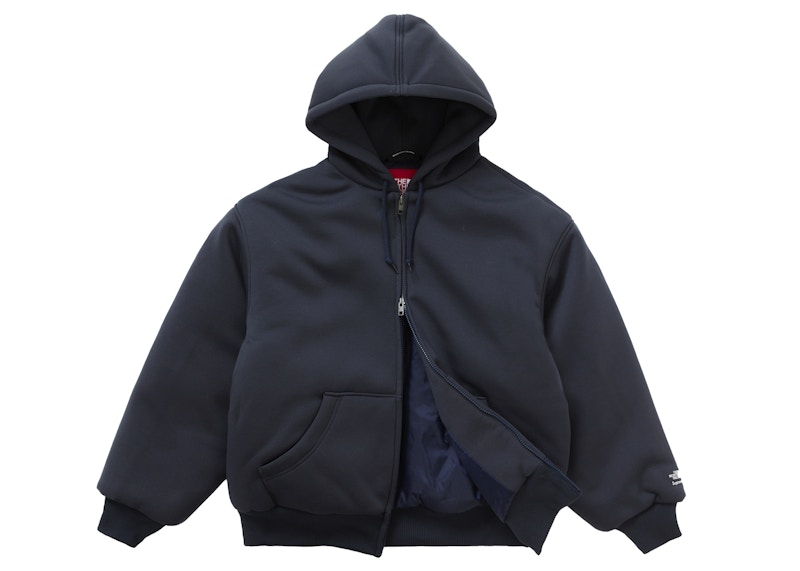 Order Supreme x The North Face 海軍藍羽絨連帽拉鍊衛衣