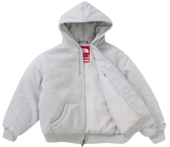 シュプリーム ザ ノースフェイス ダウンフード付きジップアップスウェット グレー Lookbook シュプリーム ザ ノースフェイス ダウンフード付きジップアップスウェット グレー