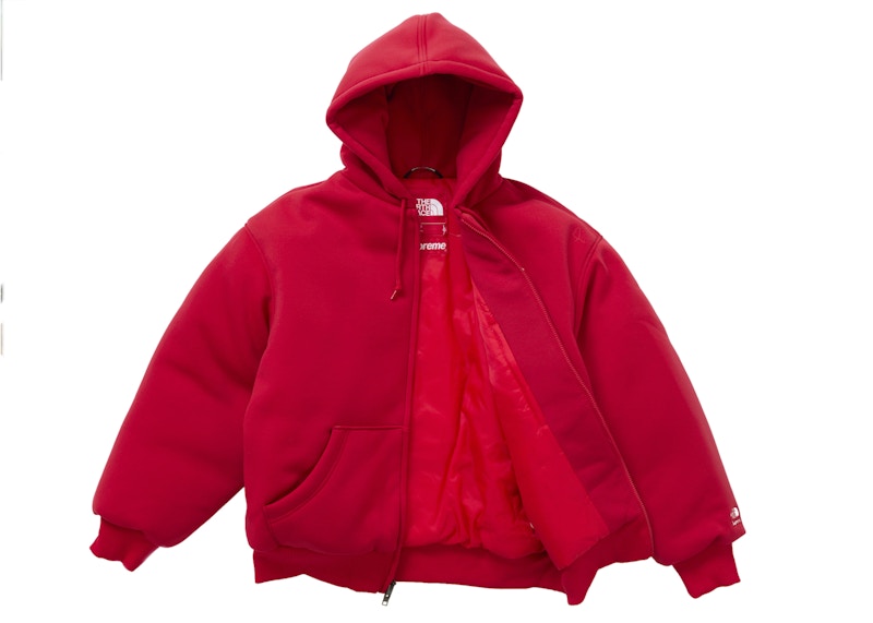 Lookbook Supreme The North Face Sudadera Roja con Capucha y Relleno de Plumas Zip Up
