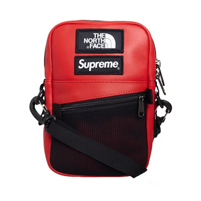Supreme The North Face Leather Shoulder Bag Red