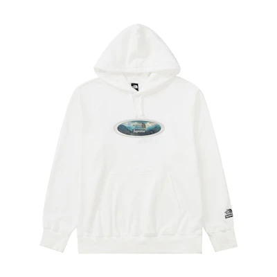 Supreme The North Face Lenticular Mountains Hooded Sweatshirt White