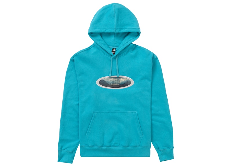 Supreme The North Face Lenticular Mountains Hooded Sweatshirt Teal