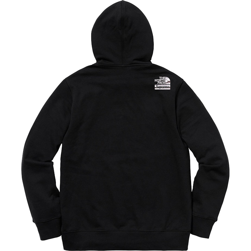 Order Supreme The North Face Sudadera Negra con Capucha y Logo Metálico