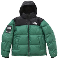 Shop Supreme The North Face Nuptse Jacket Green