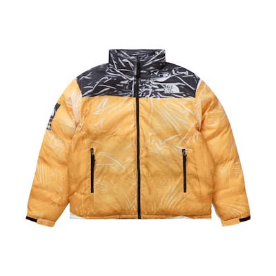 Supreme TNF Printed Nuptse Trompe L'oeil Jacket Yellow