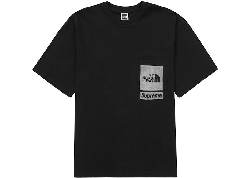 Buy Supreme The North Face Camiseta Negra con Bolsillo Estampado