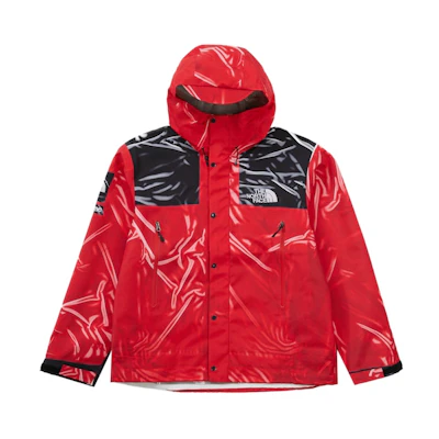 Supreme TNF Printed Taped Seam Shell Trompe L'oeil Jacket Red