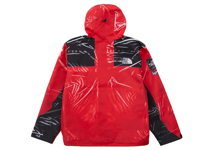 Order Supreme x The North Face 紅色印花膠條縫接防水外殼錯視畫派夾克