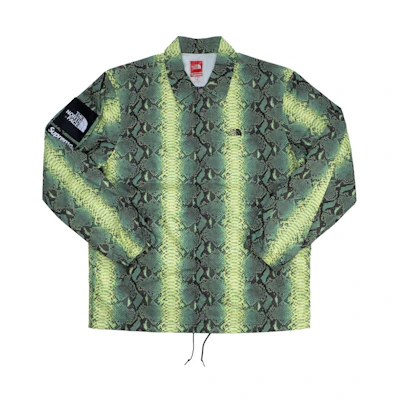 Supreme The North Face Snakeskin Taped Seam Coaches Jacket Green