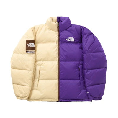Supreme TNF Split Nuptse Jacket White