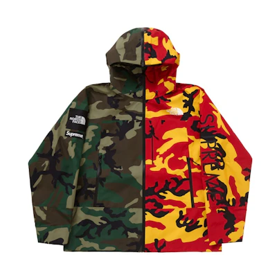 Supreme TNF Split Taped Seam Shell Jacket Woodland Camo