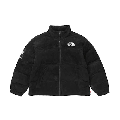 Supreme TNF Suede Nuptse Jacket Black