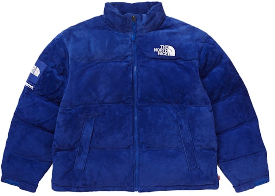 Supreme The North Face Suede Nuptse Jacket Blue Buy Supreme The North Face Suede Nuptse Jacket Blue