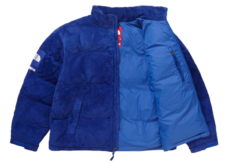 Order Supreme The North Face 麂皮 Nuptse 夾克 藍色