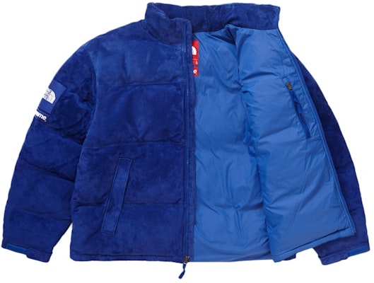 Supreme The North Face Suede Nuptse Jacket Blue Order Supreme The North Face Suede Nuptse Jacket Blue
