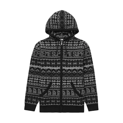 Supreme TNF Zip Up Hooded Sweater Black