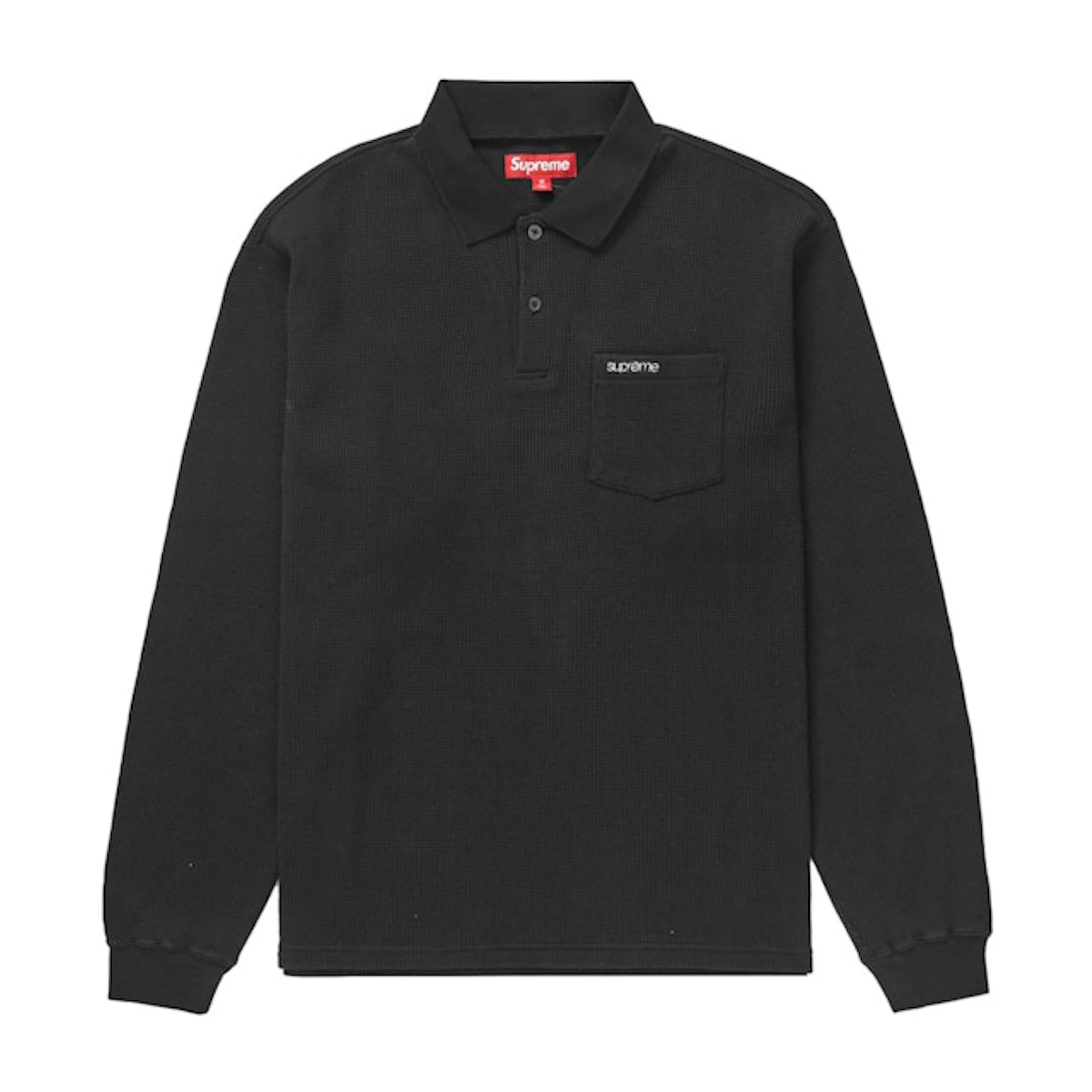 Buy Supreme Thermal L S Polo Black Novelship