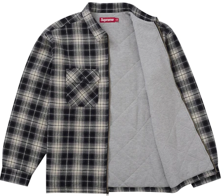 Supreme 黑色加绒拉链法兰绒衬衫 Order Supreme 黑色加绒拉链法兰绒衬衫