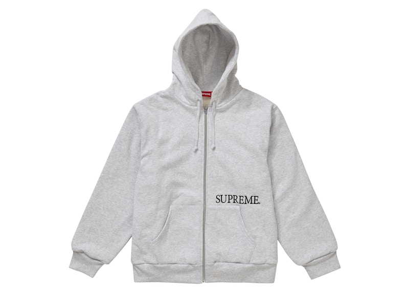 Buy Supreme Thermal Zip Up Sweatshirt Ash Grey