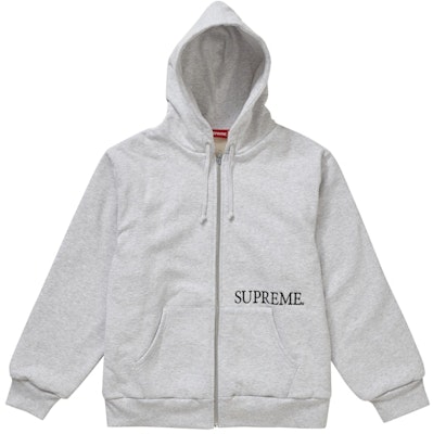 Supreme Thermal Zip Up Sweatshirt Ash Grey Buy Supreme Thermal Zip Up Sweatshirt Ash Grey