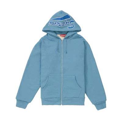 Supreme Thermal Zip Up Sweatshirt Dusty Blue
