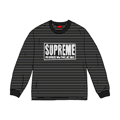 Supreme Thin Stripe L/S Top Black