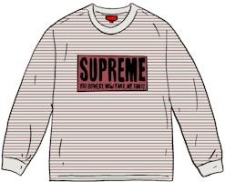 Supreme Thin Stripe L/S Top White Supreme Thin Stripe L/S Top White