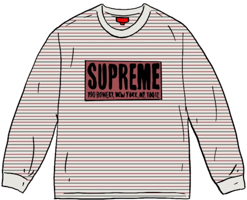 シュプリーム 薄ストライプ 長袖Tシャツ (白)
Buy シュプリーム 薄ストライプ 長袖Tシャツ (白)