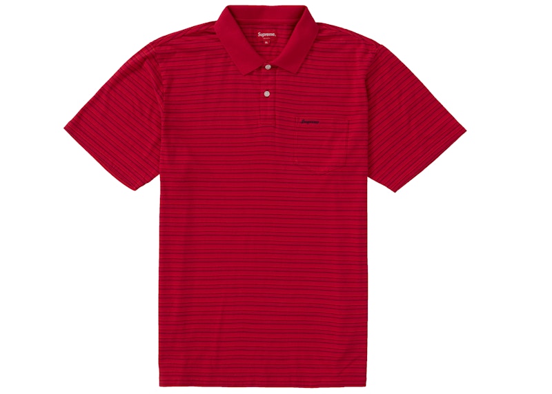 Supreme Thin Stripe Polo Fuchsia