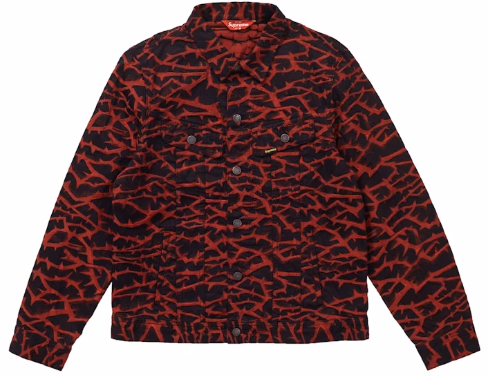 supreme-thorn-trucker-jacket-red