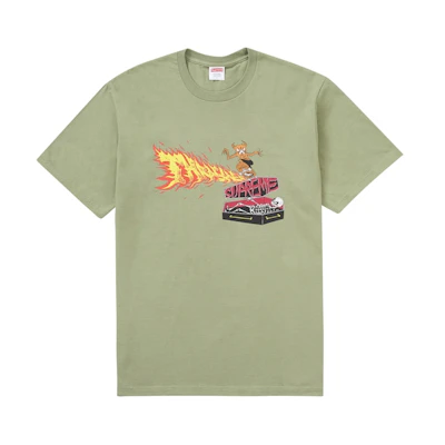 Supreme Thrasher Back Tail Tee Olive
