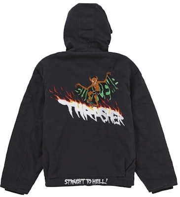 Supreme Thrasher Jaket Kerja Hoodie Hitam Buy Supreme Thrasher Jaket Kerja Hoodie Hitam