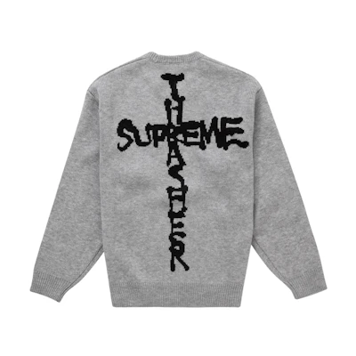 Supreme Thrasher Sweater (FW24) Heather Grey