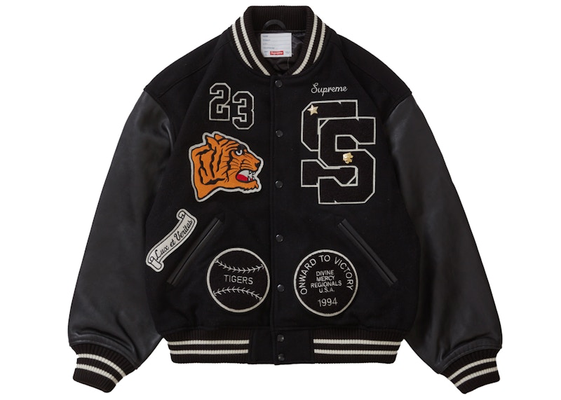 Supreme Tiger Varsity Jacket Black
