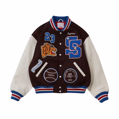 Supreme Tiger Varsity Jacket Brown