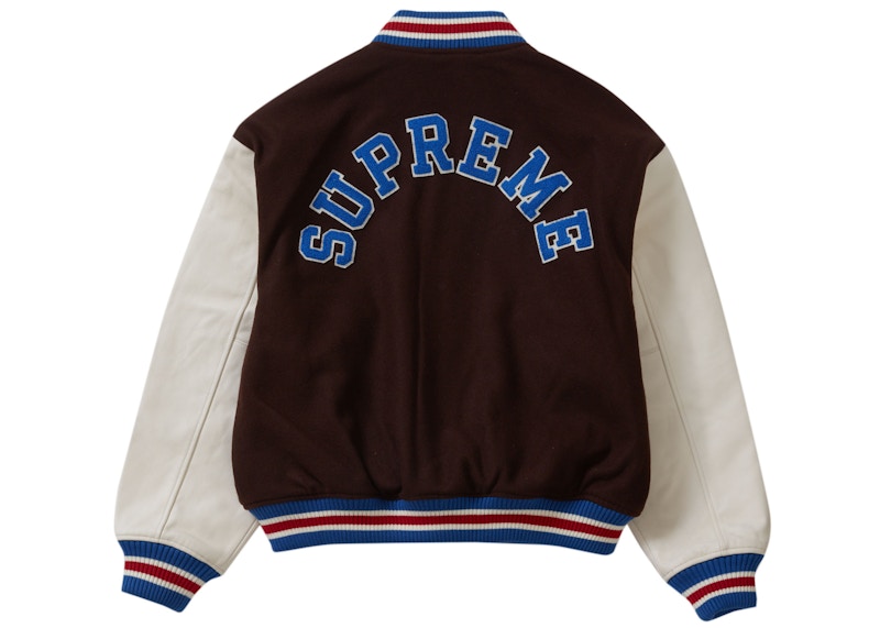 Lookbook シュプリーム 虎柄バーシティジャケット (茶)
