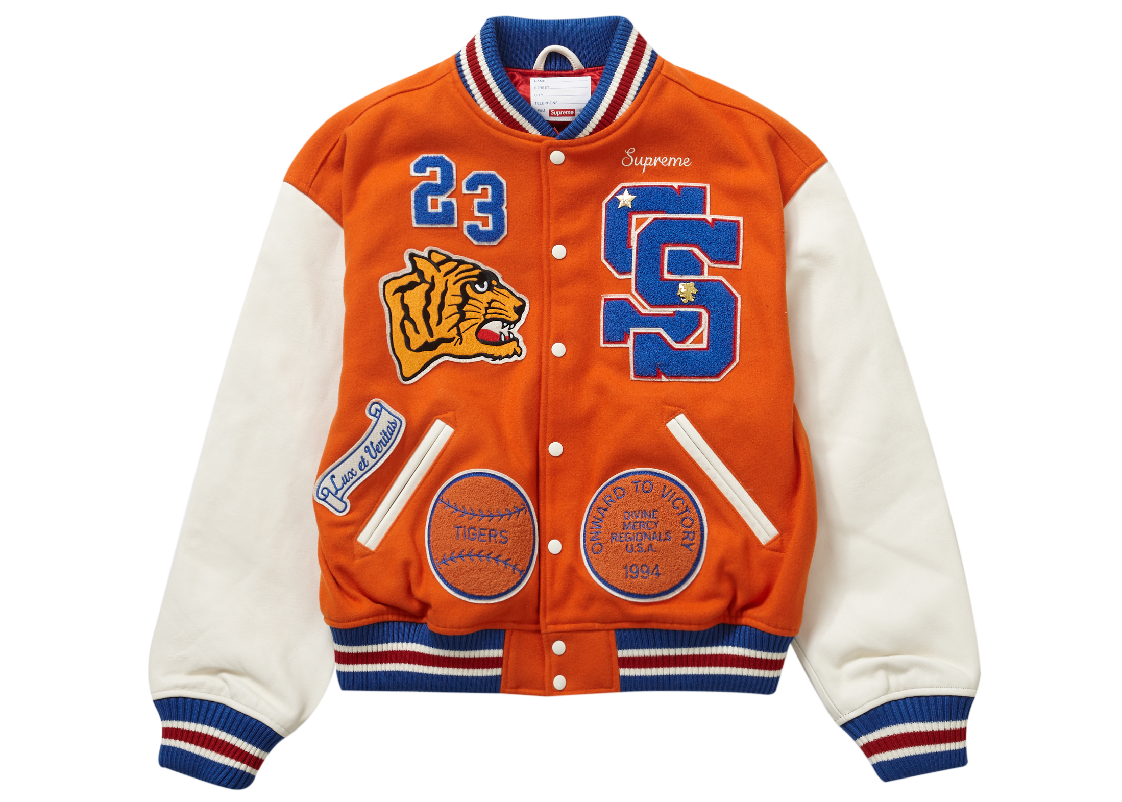 Supreme Tiger Varsity Jacket Orange S