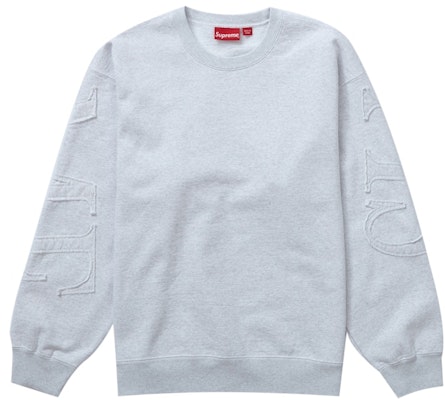 Supreme Tonal Applique Crewneck Ash Grey Buy Supreme Tonal Applique Crewneck Ash Grey