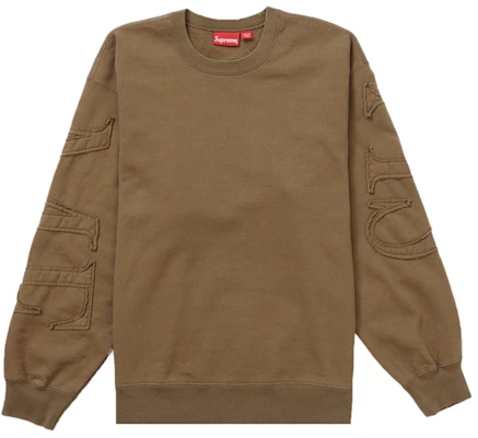 Supreme Sudadera Tonal Applique Verde Oliva Marrón Buy Supreme Sudadera Tonal Applique Verde Oliva Marrón
