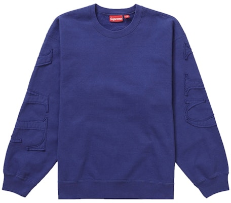 Supreme同色绣标圆领卫衣水洗海军蓝 Buy Supreme同色绣标圆领卫衣水洗海军蓝