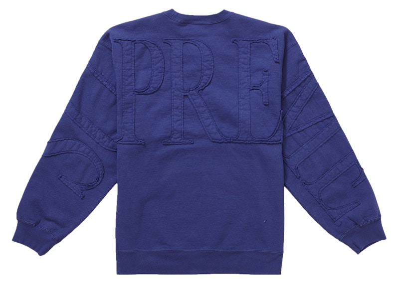 Order Supreme同色绣标圆领卫衣水洗海军蓝