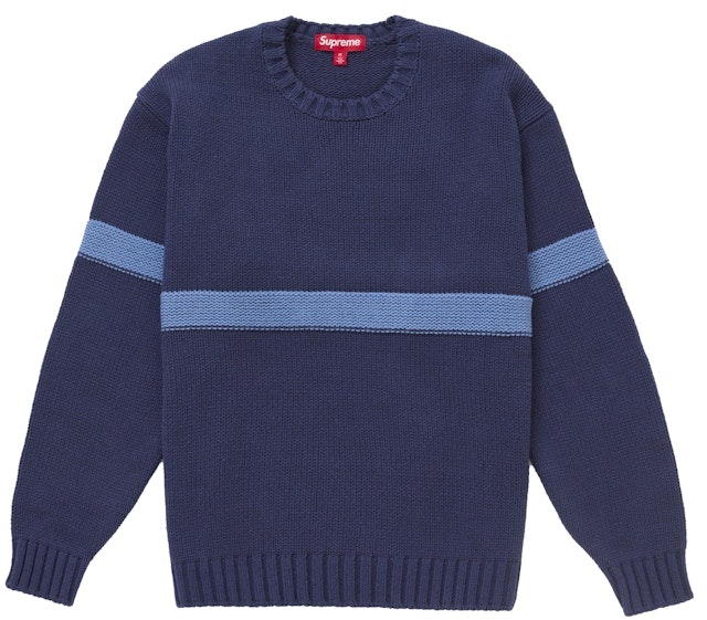 supreme-tonal-applique-sweater-navy