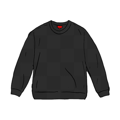 Supreme Tonal Checkerboard Small Box Sweater Black