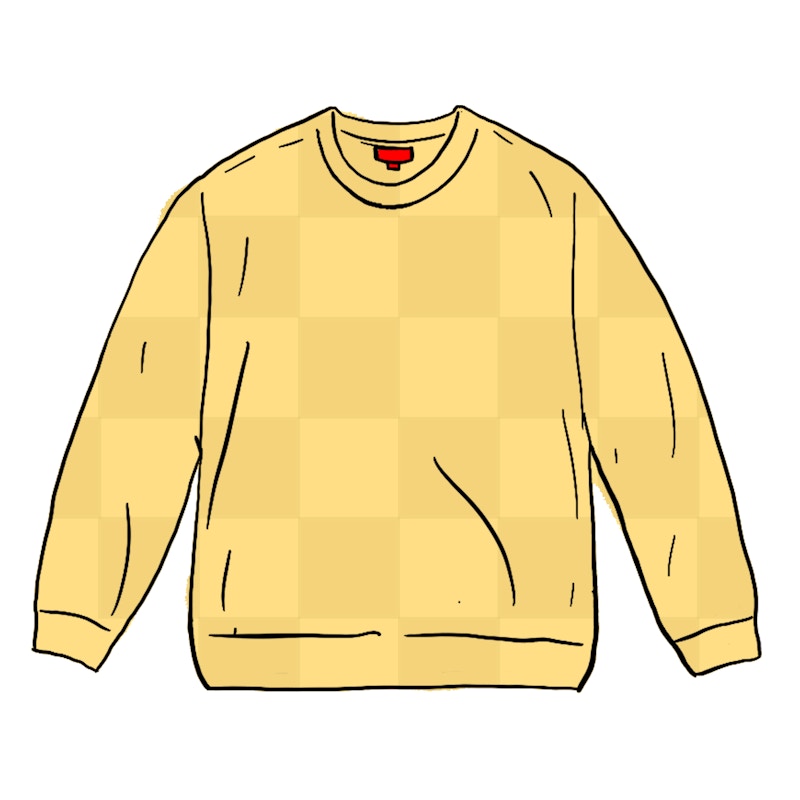 Supreme Tonal Checkerboard Small Box Sweater Yellow
