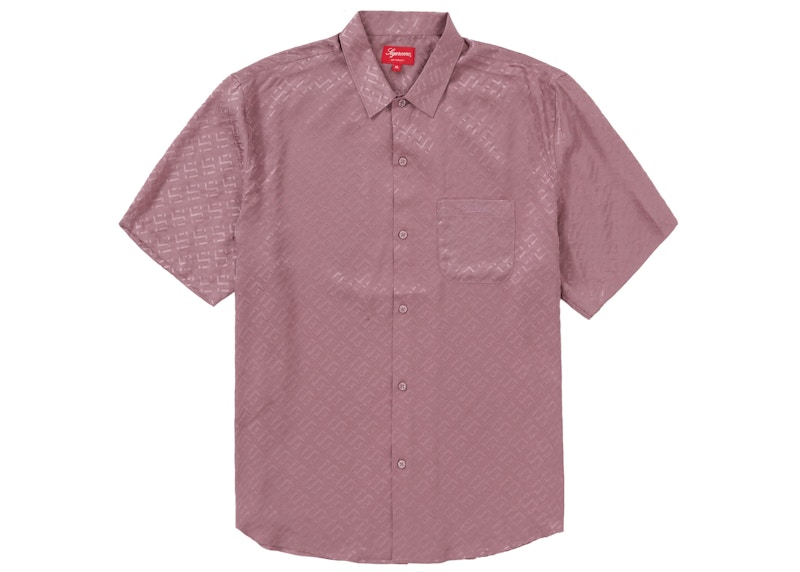 Supreme Tonal Monogram Silk S/S Shirt 'Dusty Purple'