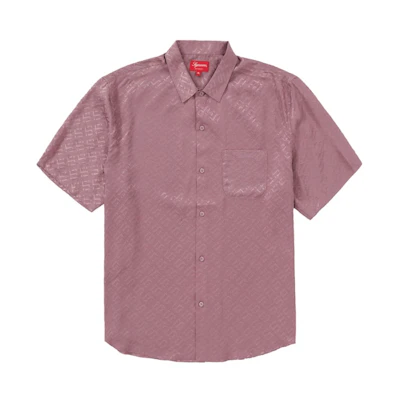 Supreme Tonal Monogram Silk S/S Shirt 'Dusty Purple'