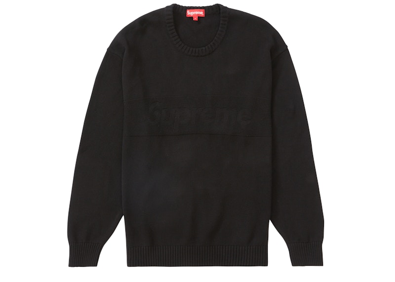 Buy Supreme Sweater Hitam Panel Tonal